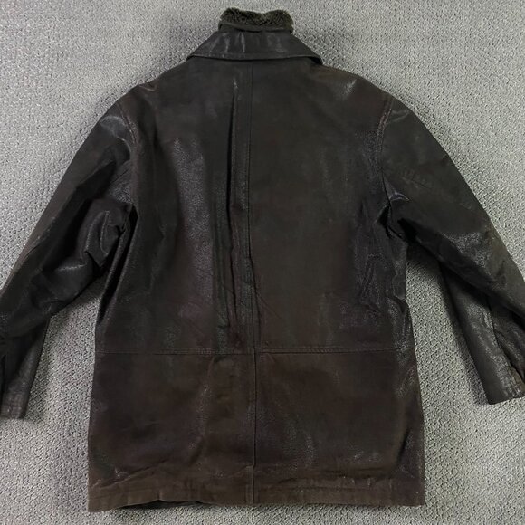 Nickelson Leather Jacket Men's Large Fits like XL Brown Double Zipper - Picture 4 of 14